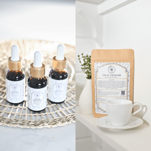 A mushroom tincture and a cup of tea