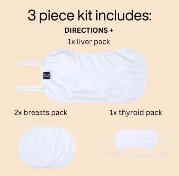 Complete Castor Oil Pack Wrap 3 Piece Kit - Blush Color - Image 2