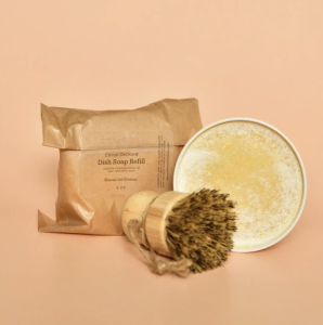Solid Dish Soap + Bamboo Dish Brush